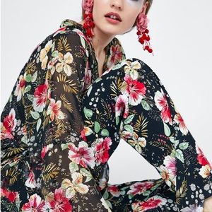 Zara Floral Print Trousers